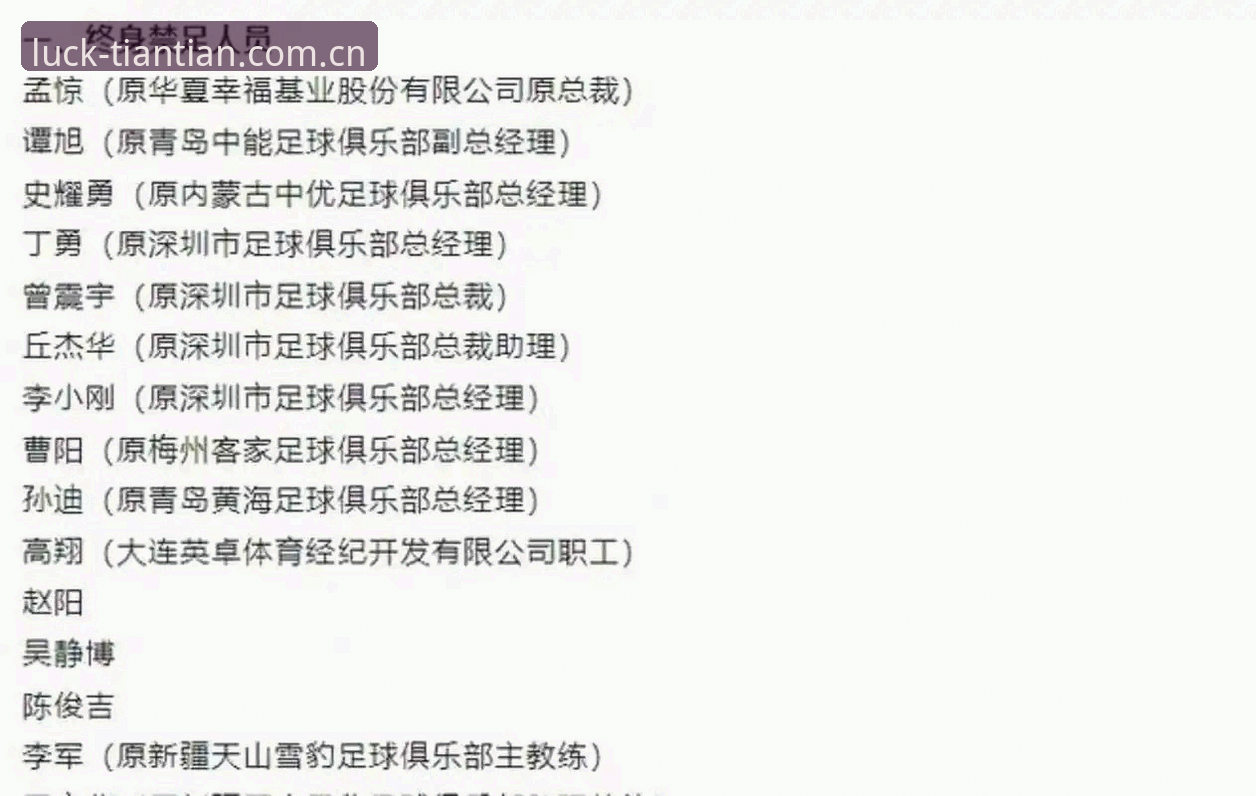 足协第三批禁足名单事件详解